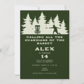 ディスク誕生日パーティーのディスクゴルフの保護者 招待状 (正面)