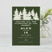 ディスク誕生日パーティーのディスクゴルフの保護者 招待状 (スタンド正面)