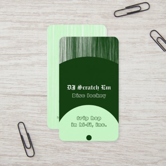 ディスク·ジョッキー·ビニール·レコードの引っ掻き傷のような外観 名刺 (正面/裏面インサイチュ)