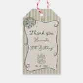 ディスコお洒落ハンドドローファンキー30歳の誕生日 ギフトタグ (裏面)