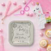 ディスコお洒落ハンドドローファンキー30歳の誕生日 ペーパープレート (パーティー)