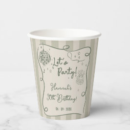 ディスコお洒落ハンドドローファンキー30歳の誕生日 紙コップ