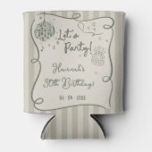 ディスコお洒落ハンドドローファンキー30歳の誕生日 缶クーラー (正面)