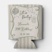 ディスコお洒落ハンドドローファンキー30歳の誕生日 缶クーラー (裏面)