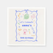 ディスコお洒落誕生日の色 スタンダードカクテルナプキン (正面)