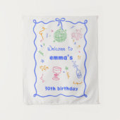 ディスコお洒落誕生日の色 タペストリー (正面)