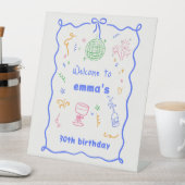 ディスコお洒落誕生日の色 台座サイン (インサイチュ)