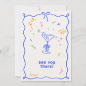 ディスコお洒落誕生日の色 招待状 (裏面)