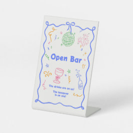 ディスコお洒落誕生日パステルカラフルズ 台座サイン