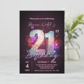 ディスコきらめくダンス21歳の誕生日お祝い 招待状 (スタンド正面)