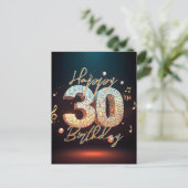 ディスコきらめくダンス30th誕生日お祝い ポストカード (スタンド正面)