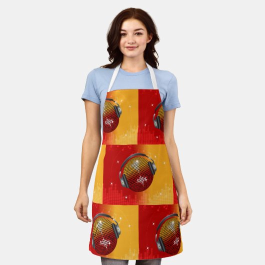 ディスコきらめくボール エプロン (着用した状態)