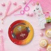 ディスコきらめくボール ペーパープレート (パーティー)