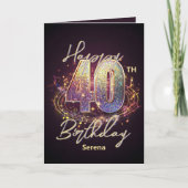 ディスコきらめくモザイク40th誕生日お祝い カード (正面)