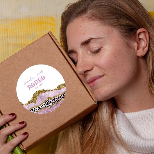 ディスコきらめく女性のカーボーイバチェロレッテ、金ゴールドグリッター ラウンドシール