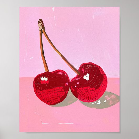 ディスコさくらんぼウォールプリント-レトログラムアート ポスター (正面)