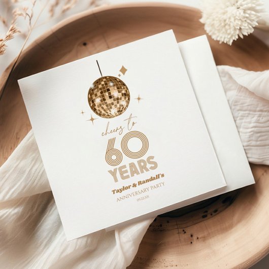 ディスコで乾杯！結婚60周年記念パーティー スタンダードカクテルナプキン