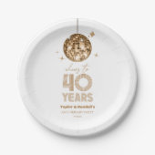 ディスコで乾杯 40周年 結婚記念パーティー ペーパープレート (正面)