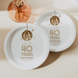 ディスコで乾杯 40周年 結婚記念パーティー ペーパープレート