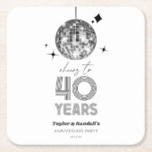 ディスコで乾杯 40周年 記念結婚式パーティー スクエアペーパーコースター (正面)