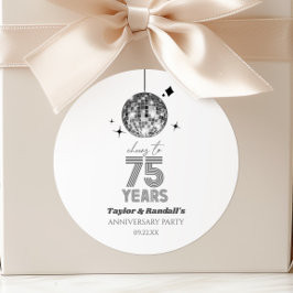 ディスコで乾杯 75周年 記念日パーティー ラウンドシール