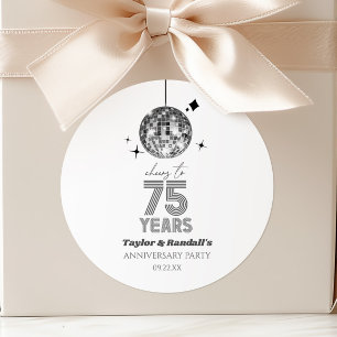 ディスコで乾杯 75周年 記念日パーティー ラウンドシール