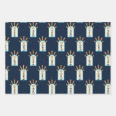 ディスコのクリスマスラッピング紙フラットシートセット3 ラッピングペーパーシート (正面2)