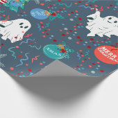 ディスコのクリスマス音楽カセット幽霊 ラッピングペーパー (角)