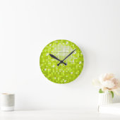 ディスコのタイルのライムの柱時計 ラウンド壁時計 (ホーム)