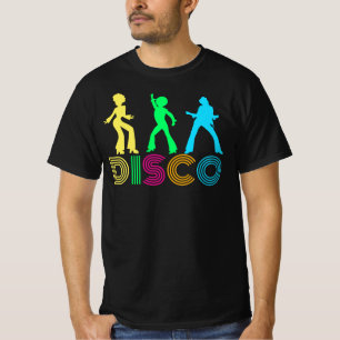ディスコのダンサーおよびファンキーな70年代の文字 Tシャツ