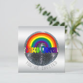 ディスコのダンスの誕生会|のレトロ70sディスコパーティー 招待状 (スタンド正面)