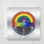 ディスコのダンスの誕生会|のレトロ70sディスコパーティー 招待状 (正面)