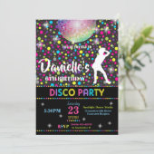 ディスコのダンスの誕生日のパーティの招待状の女の子 招待状 (スタンド正面)