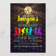 ディスコのダンスパーティーは誕生日RSVPを個人化します