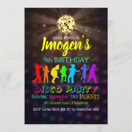 ディスコのダンスパーティーは誕生日RSVPを個人化します 招待状