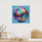 ディスコのバレーボールのポスター ポスター (キッチン)