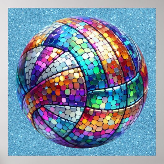 ディスコのバレーボールのポスター ポスター (正面)