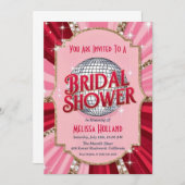 ディスコのブライダルシャワー招待 招待状 (正面/裏面)