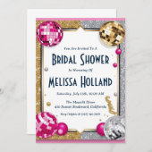 ディスコのブライダルシャワー招待 招待状 (正面/裏面)