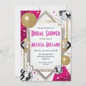 ディスコのブライダルシャワー招待 招待状 (正面)