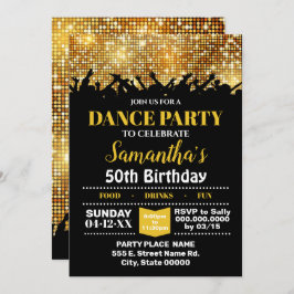 ディスコの夜の誕生日ダンスパーティーbash 招待状