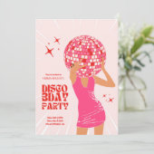 ディスコの女の子の誕生日パーティーの招待 招待状 (スタンド正面)
