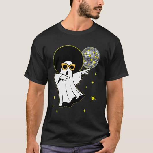 ディスコの幽霊 70年代ハロウィンダンサー Tシャツ (正面)