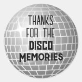 ディスコの思い出ありがとう 面白いレトロ ラウンドシール (正面)