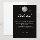 ディスコの感謝カード 黒と白 サンキューカード (正面/裏面)