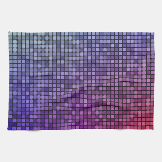 ディスコの熱ピクセルモザイク キッチンタオル (横)