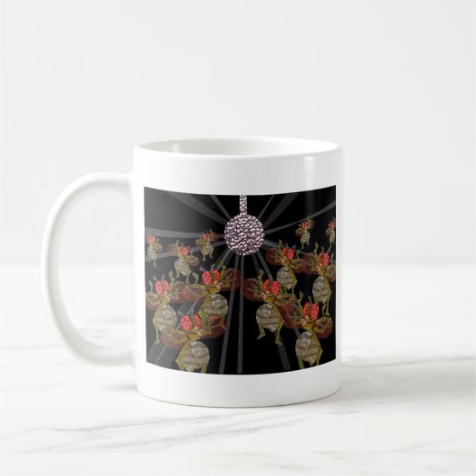 ディスコの球の下で踊っているミバエ コーヒーマグカップ