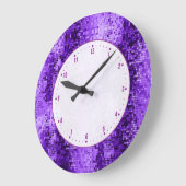 ディスコの球の紫色のグリッターおよび輝き ラージ壁時計 (傾斜)