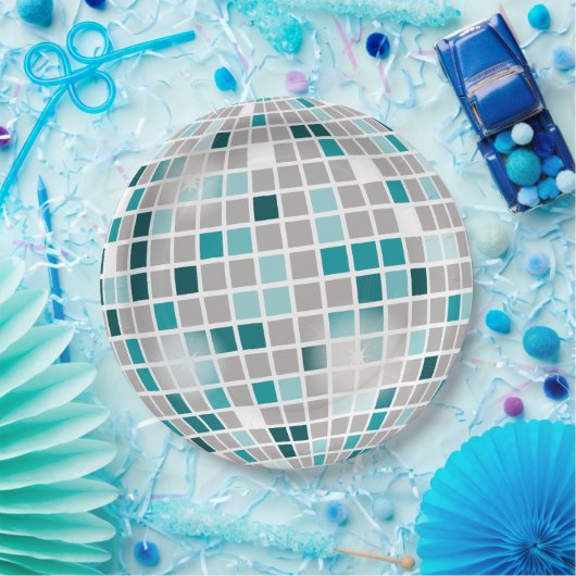 ディスコの球の誕生会の紙皿 ペーパープレート (パーティー)