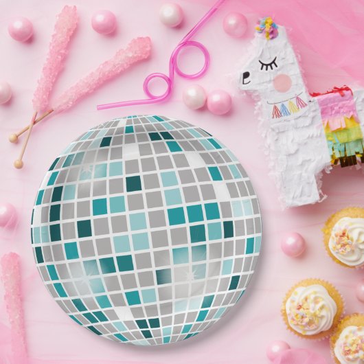 ディスコの球の誕生会の紙皿 ペーパープレート (パーティー)